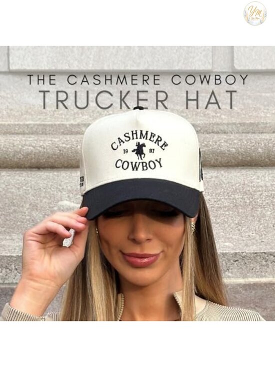 Vintage Western Trucker Hat Snapback Cotton Cowboy Cowgirl Cap main image 4